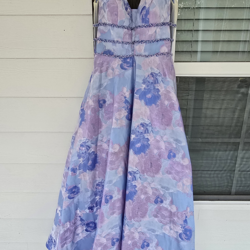 Floral Blue and Purple Gown
